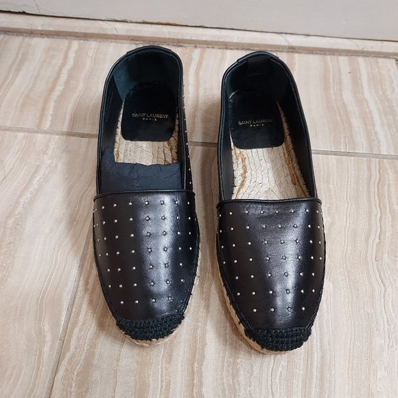 Saint Laurent Napa Studded Espadrille Flat - Picture 5 of 9